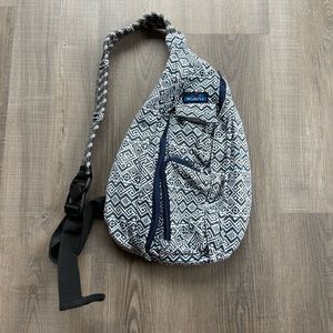 KAVU Blue Aztek Aztec Graphic Print Sling Bag Backpack EUC